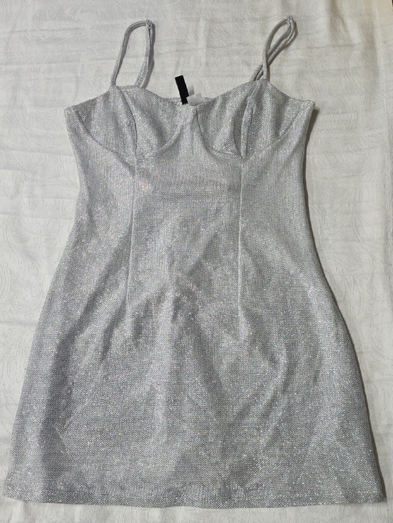H&M Dresses & Skirts - H&M Divided Silver Metallic Sparkle Mini Dress | Size S